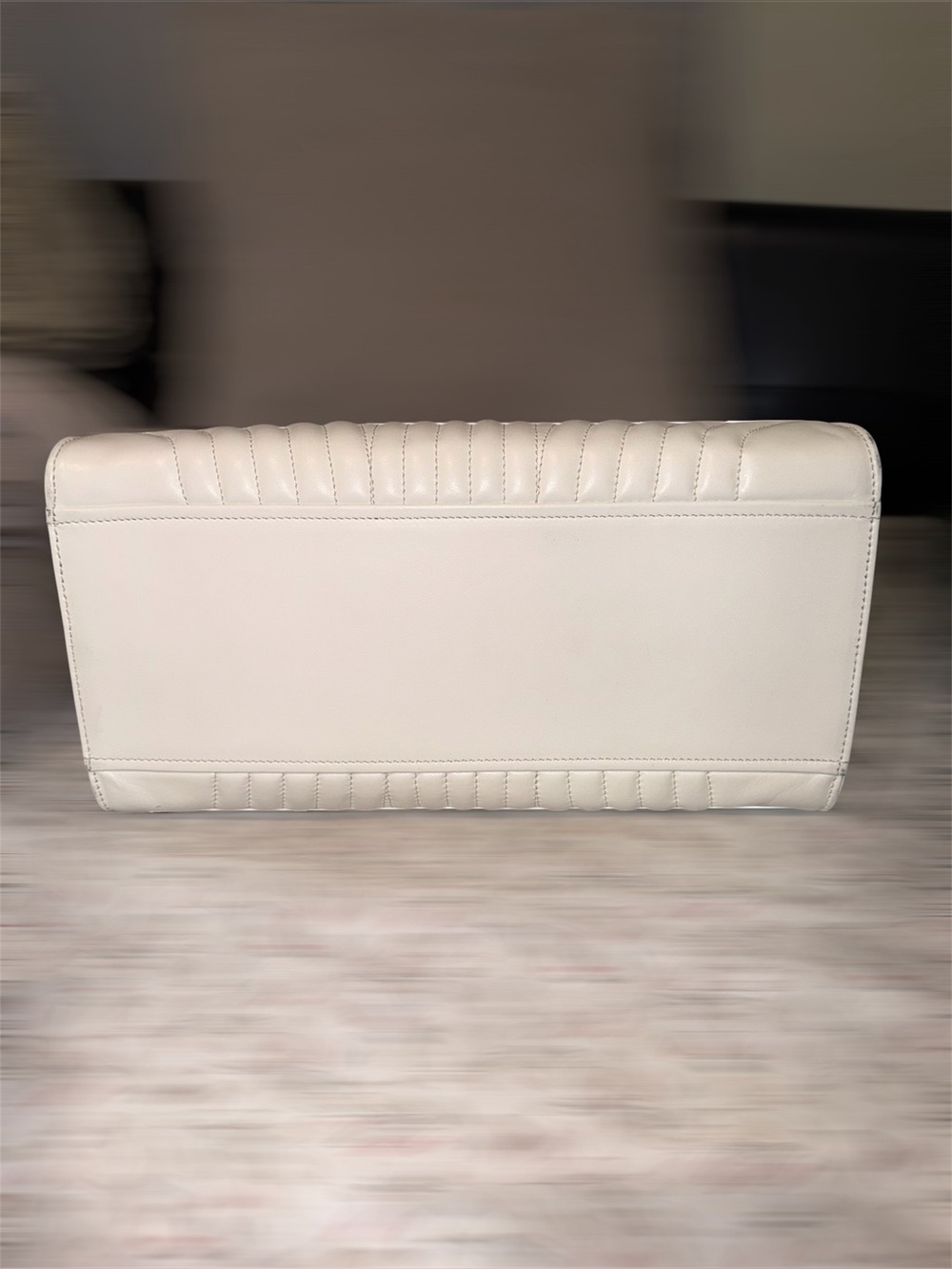 Prada White Diagramme Leather Handbag- EUC - Picture 7 of 8